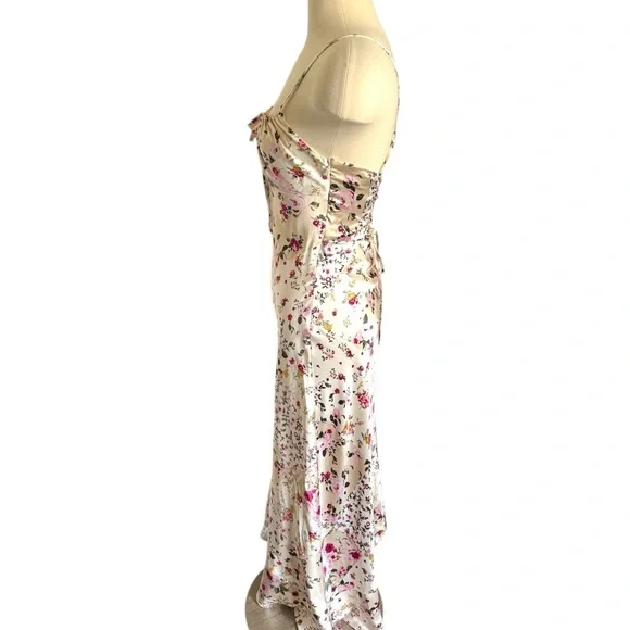 Floral Satin Midi Dress - Picture 3 of 6